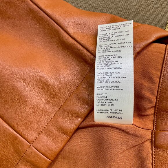 Anthropologie Maeve Top Crop Faux Leather Square Neck Tan Brown (6) - Picture 6 of 7